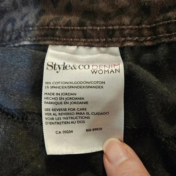 Style & Co Denim Brown & Black Leopard Print Jeans - Plus Size 22 - Picture 6 of 6
